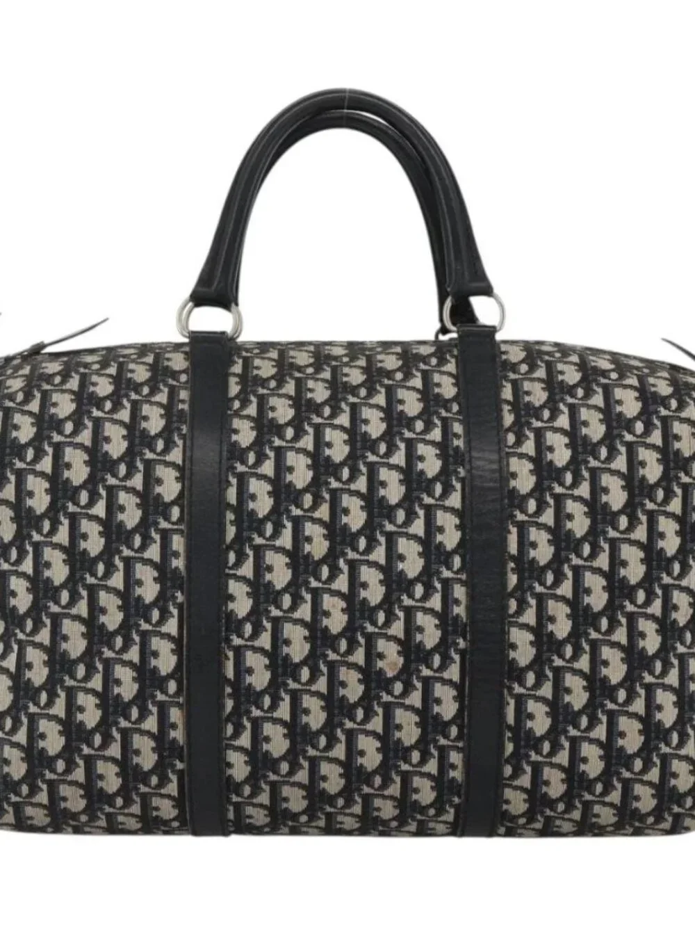 Christian Dior Trotter Canvas Boston Bag Navy Silver Auth ka2812 - Picture 3 of 16